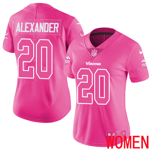 Minnesota Vikings #20 Limited Mackensie Alexander Pink Nike NFL Women Jersey Rush Fashion->youth nfl jersey->Youth Jersey